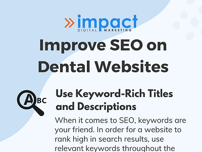 Improve SEO on Dental Websites