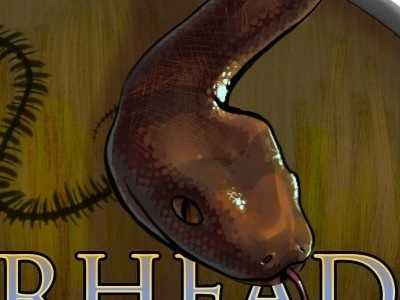 Copperhead beer label client work snake