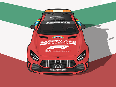 Red Safety Car vector illustration