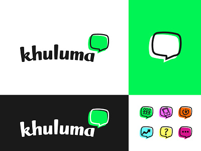 Khuluma Support group logo branding bright bright colours bubble charity logo chat icons identity imessage logo logo designer mental health sms speech whatsapp