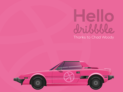 Hello Dribbble car debut design fiat flat vehicle illustrator render x19