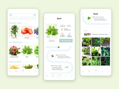 Plant app inspiration ai app community idea minimal mobile plant plantcare recommendation search ui ux uxui