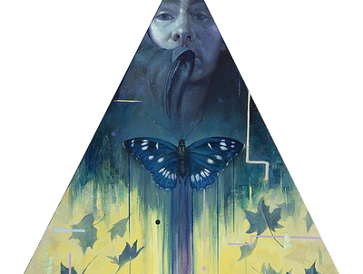 ▲Cycles book cover cover art fineart illustration leaves painting triangles