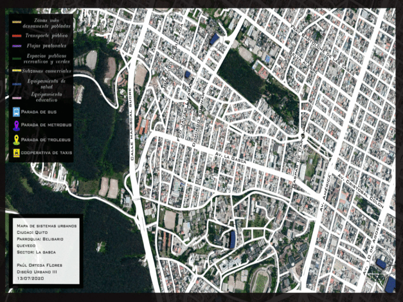 Mapa de sistemas urbanos design ilustrator masterplan quality quito roads urbanism