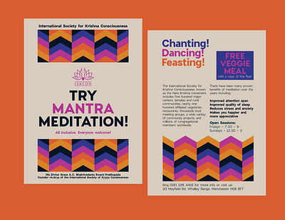 Mantra Flyer colorful flyers minimalistic pattern promotional design simple spiritual spirituality