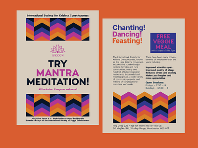 Mantra Flyer colorful flyers minimalistic pattern promotional design simple spiritual spirituality