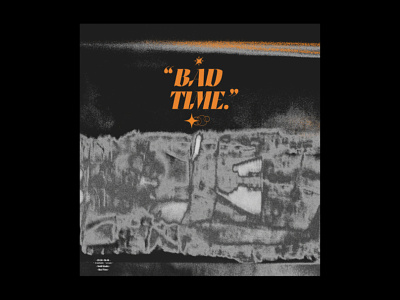 Bad Time. fine art grunge texture image making metallic minimalism orange print printmaking simple texture