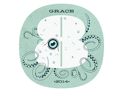 Grace Number 8 8 eight illustration kids numbers octopus pompadour texture