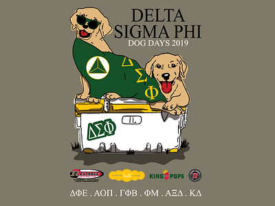Delta Sigma Phi Dogs Day KSU Design college deltasigmaphi design dogs ferternaity frat illustrator shirt sorority university vector