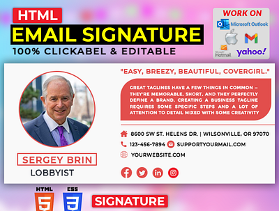 HTML email signature business business email businessemail contact message design email design email signatures html email illustration logo