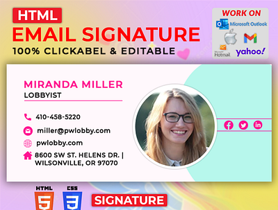 HTML Email signature Design business business email contact contact message creative email custom email e mail e sign e signature e signatures email email design email signatures esign esignature gmail gmail signature