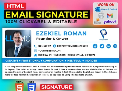 Html email signature design business business email business email design custom email custom email signature e mail signature email email design email signatures gmail signature illustration klambi personal email signature signature stationery