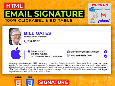 Html email signature design