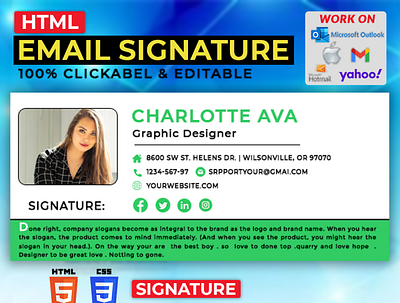 Html email signature design business business email company company email contact message creative email custom email e signature email signatures esign esignature gmail gmail signature signature template