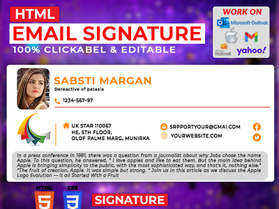 Html email signature design