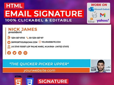 Html email signature design business business email business email design custom email custom email signature e mail signature email klambi personal email signature signature stationery