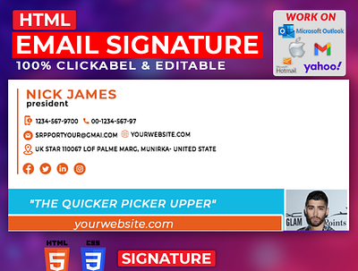 Html Email Signature Design mail message message signature outlook outlook signature professional email responsive responsive e signature responsive signature responsive signatures signature thunderbird