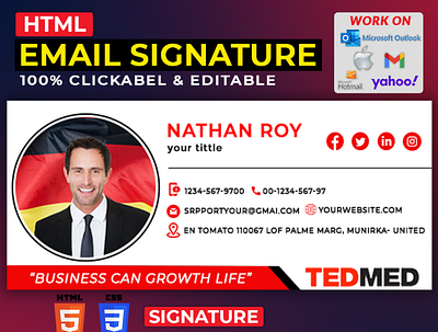 Html Email Signature Design business business email contact signature creative email custom email design e mail signature electronic signature email design esignature gmail signature html html contact html email html esignature html signature outlook signature signature stationery