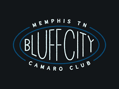 Bluff City Camaro Club Logo bluff city brand camaro camaro club chevy identity logo memphis tennessee
