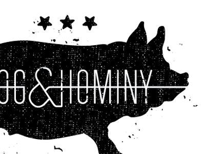 Hog & Hominy Logo Concept ampersand bistro cafe grunge hog hominy italian memphis pig pizza southern stamp stars tennessee