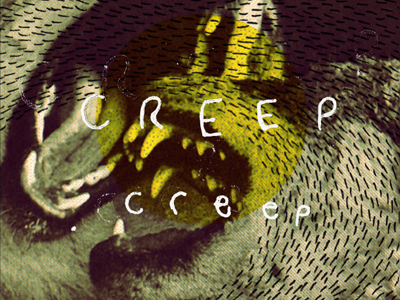 Creep creep fine art grim lines print wolves yellow