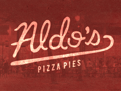 Aldos Pizza Pies Logo aldos aldos pizza pies brand hand drawn identity lettering logo memphis pizza script typography