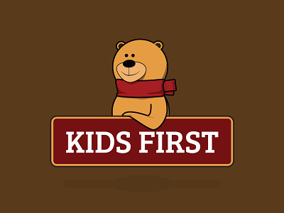 Kids First logo baby bear boy child children cloth clothing girl logo shop teddy toy