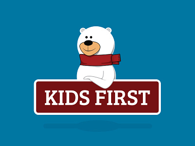 Kids First logo baby bear boy child cloth clothing girl logo shop teddy toy winter