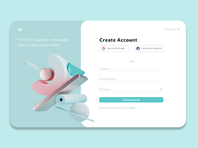 Sign Up page Desktop UI design