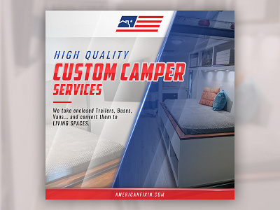American Fix'n Instagram AD ads america american banner design custom camper services high quality instagram instagram ad living space photoshop social media advertising