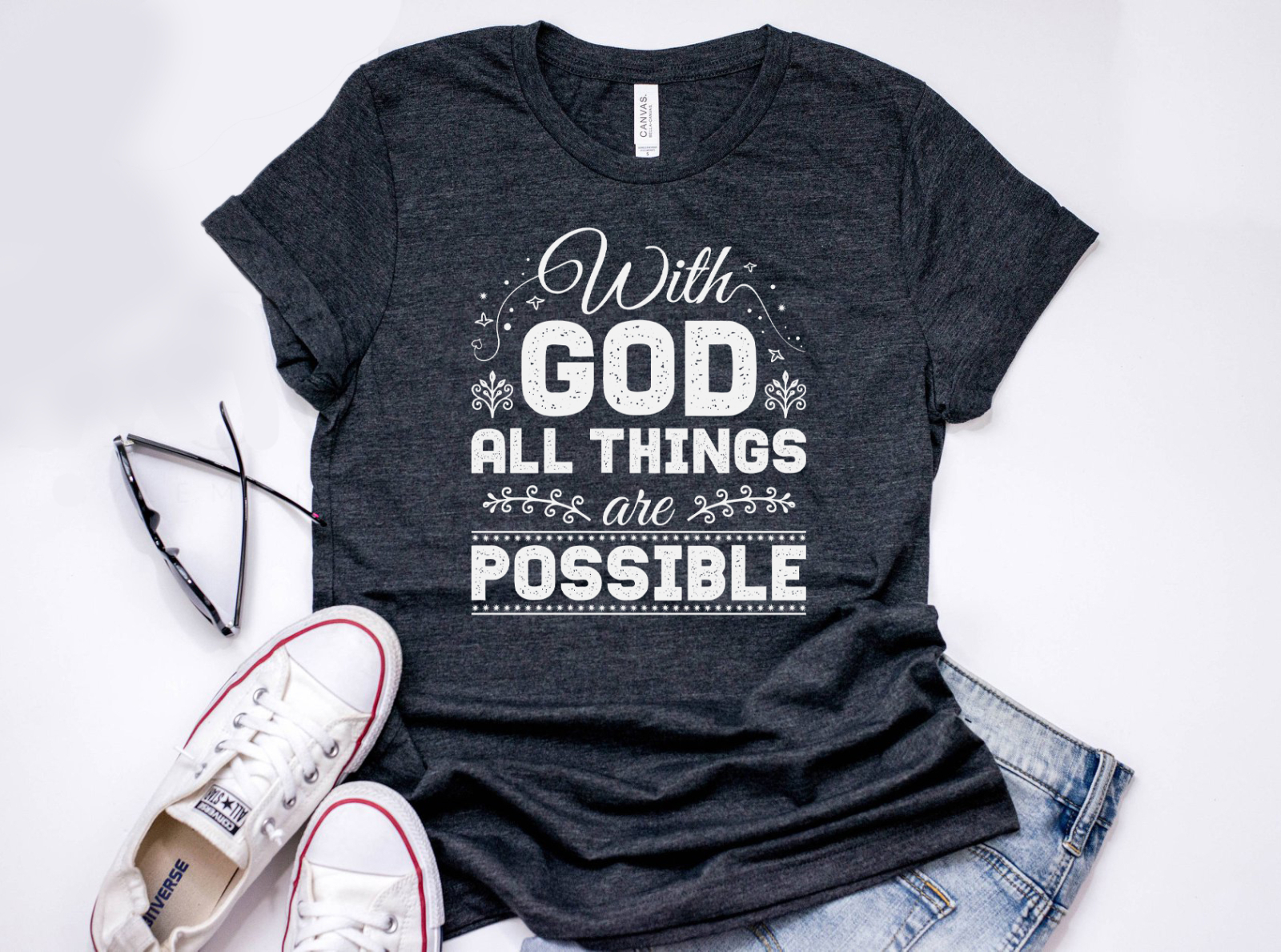 With god all things are possible typography t shirt design by Md ...