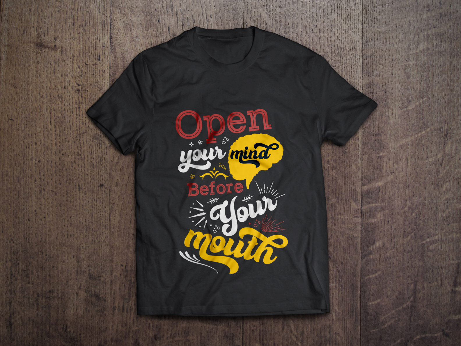 Open your mind before your mouth typography tshirt design vector by Md ...