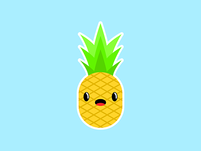 Baby Pineapple charm design flat icon illustration pineapple sticker vector