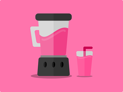 Blended to Perfection blender design flat icon illustration pink smoothie vector