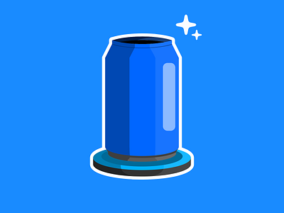 Sparkling Soda blue design flat icon illustration soda sticker vector