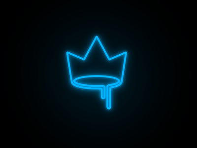 Neon Crown blue branding crown design flat icon illustration logo vector