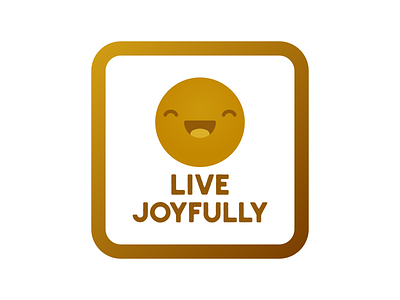 Live Joyfully design flat gold icon illustration vector