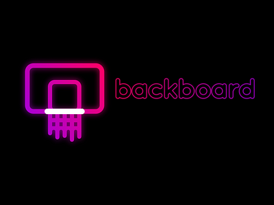 Yearly Remix 003 - Neon Backboard basketball branding design flat icon illustration logo neon vector