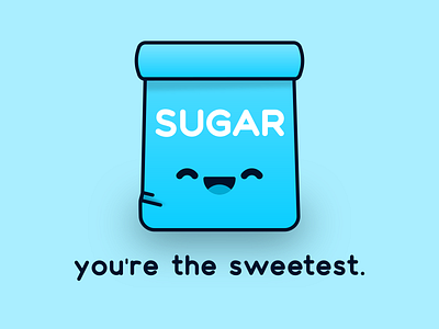 You're the Sweetest blue design flat icon illustration sticker sugar valentines vector