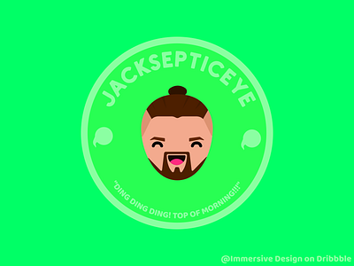 Jacksepticeye Sticker bell design flat green icon illustration irish jacksepticeye sam sticker vector