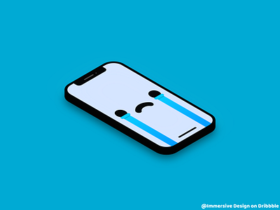 Sad Phone blue character design flat icon illustration phone sad sticker vector