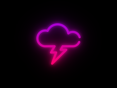 Brainstorming design flat glow icon illustration pink purple vector