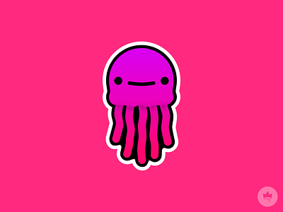 Squishy design flat icon illustration jellyfish logo pink purple squishy sticker vector