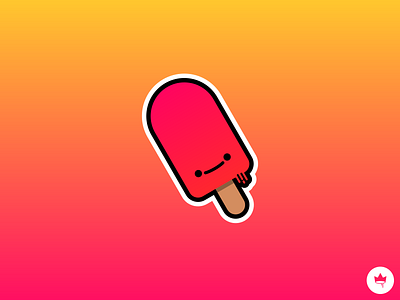 Summer Snack branding design flat icon illustration pink popsicle red sticker vector yellow