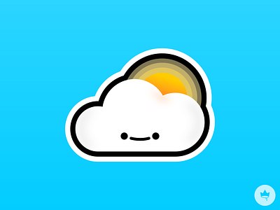 Pillow the Cloud blue branding cloud design flat icon illustration smile sticker vector