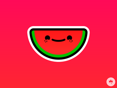 Happy Watermelon branding design flat freckles happy icon illustration pink smile sticker vector watermelon
