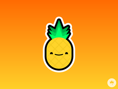 Happy Pineapple design flat icon illustration orange pineapple smile sticker vector yellow