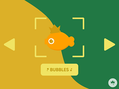 Bubbles bubbles character design fish flat gold icon illustration orange teal vector video game weekly warmup