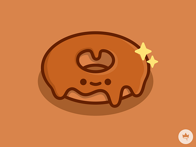 Maple Doughnut brown cute design doughnut flat icon illustration maple maple doughnut smile sticker vector