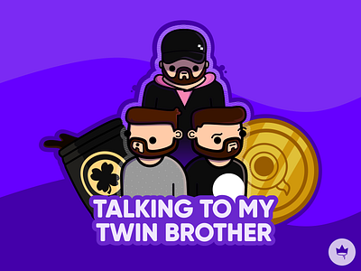 Twins... branding design flat icon illustration jacksepticeye promo purple sean sticker twins vector